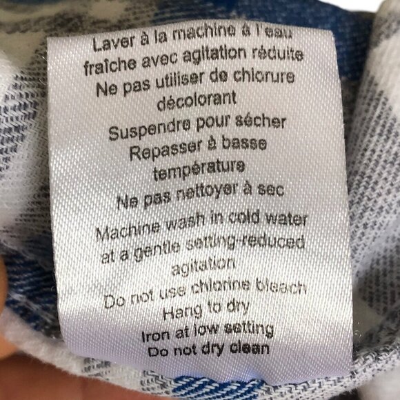 PROJEK RAW Men’s Flannel Plaid Button-Down Shirt 100% Cotton Blue Gray Small - Picture 10 of 14